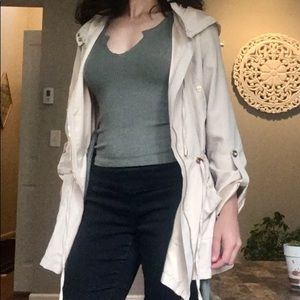 Cargo jacket cream colored.